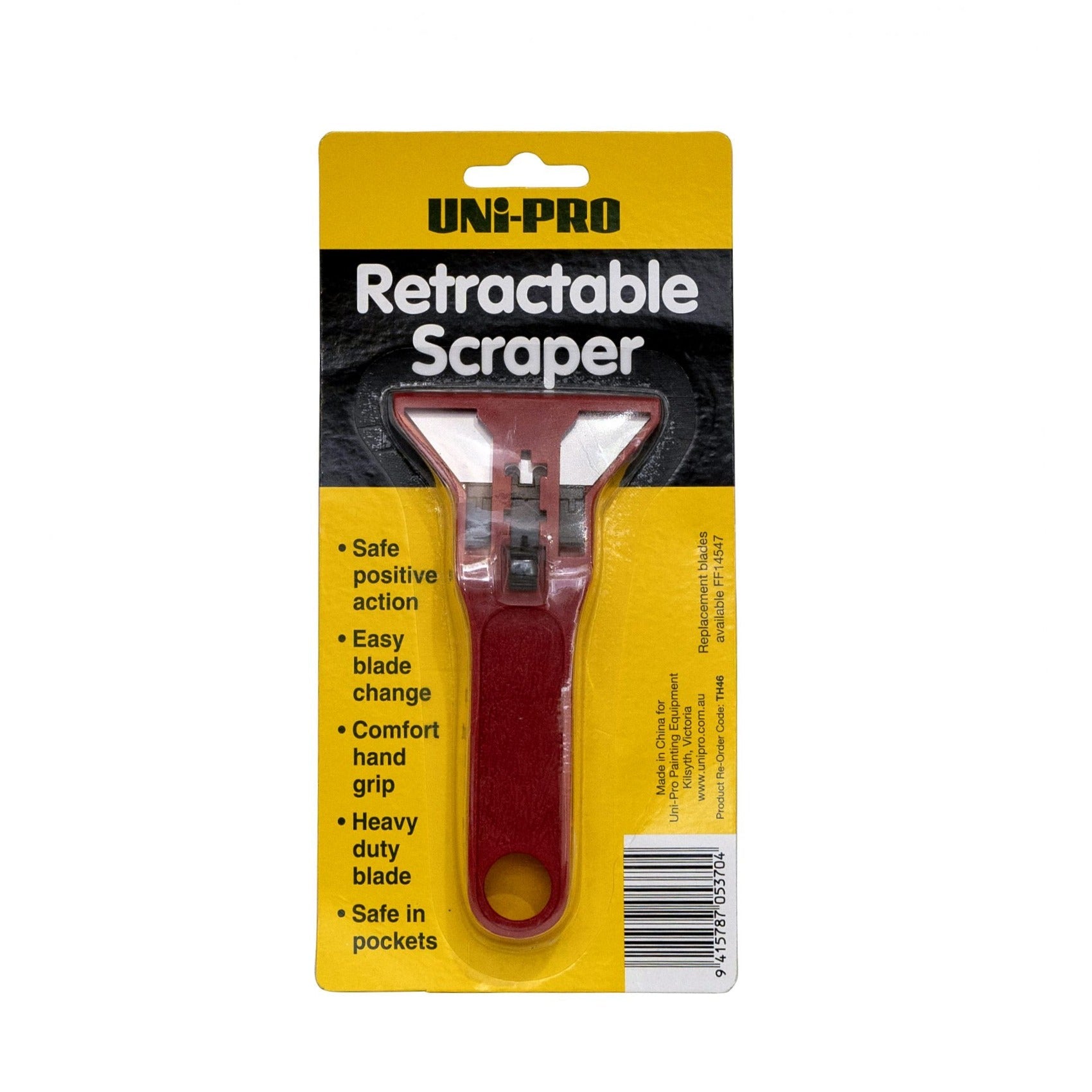 UNi-PRO Retractable Safety Scraper with Replaceable Stainless Steel Bl ...