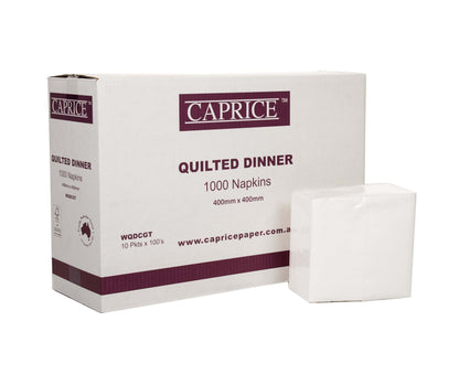 Caprice Quilted Dinner Napkins White GT Fold