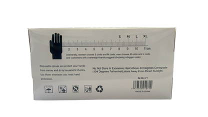 TSA Heavy Duty Extra Strong Black Nitrile Disposable Gloves - M/L/XL