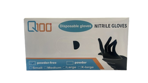 TSA Heavy Duty Extra Strong Black Nitrile Disposable Gloves - M/L/XL