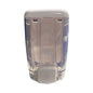 A clear plastic dispenser container with a translucent body and a solid white top cap, shown against a plain white background.