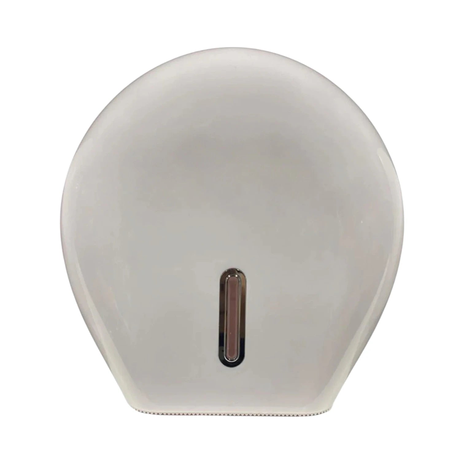 A white teardrop-shaped dispenser cover with a small vertical translucent window in the center, shown against a plain white background.