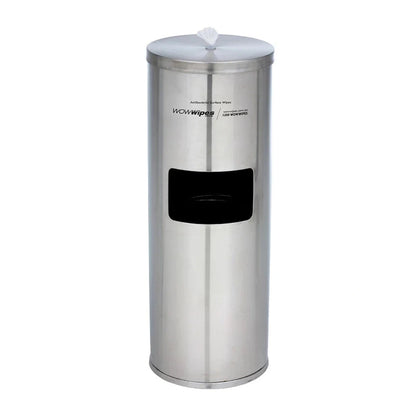 Wow Wipes - Antibacterial Wipes Dispenser + Bin – Freestanding Stainless Steel