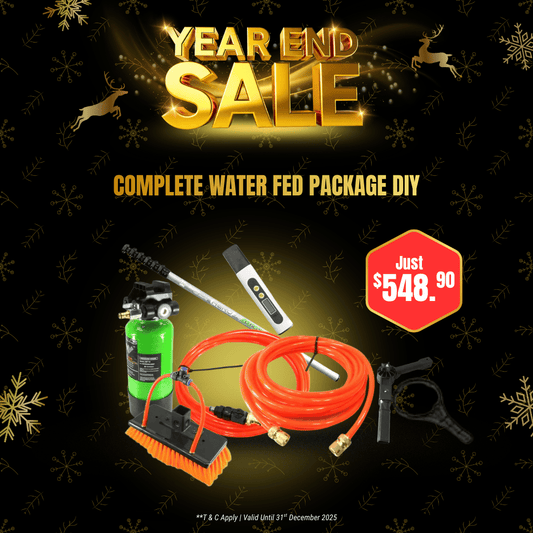 Window Cleaning Supplies Complete Water Fed Package DIY (i-Utility CAD fibreglass 4m pole & 4L tank)