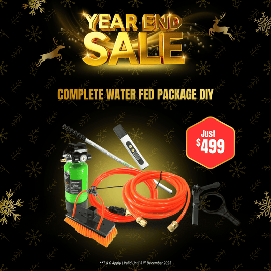 Window Cleaning Supplies Complete Water Fed Package DIY (i-Utility CAD fibreglass 4m pole & 4L tank)