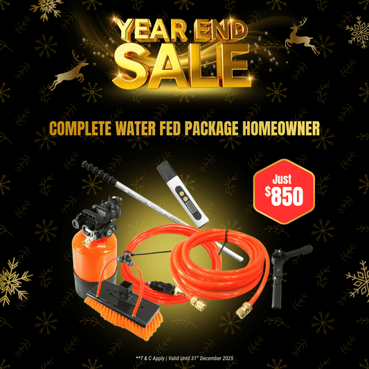 Window Cleaning Supplies Complete Water Fed Package Homeowner (i-Utility CAD fibreglass 6m-9m pole)