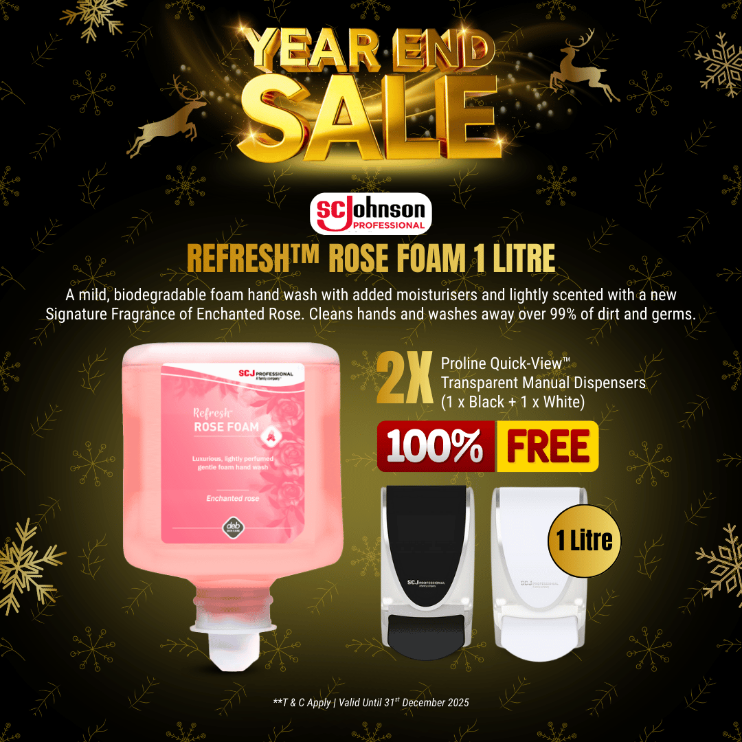 SC Johnson Refresh™ Rose Foam 1L + Free SCJ Black & White Dispensers