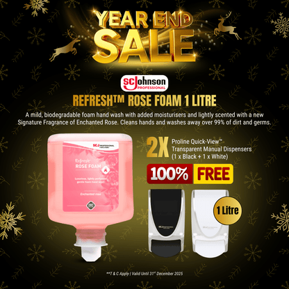 SC Johnson Refresh™ Rose Foam 1L + Free SCJ Black & White Dispensers