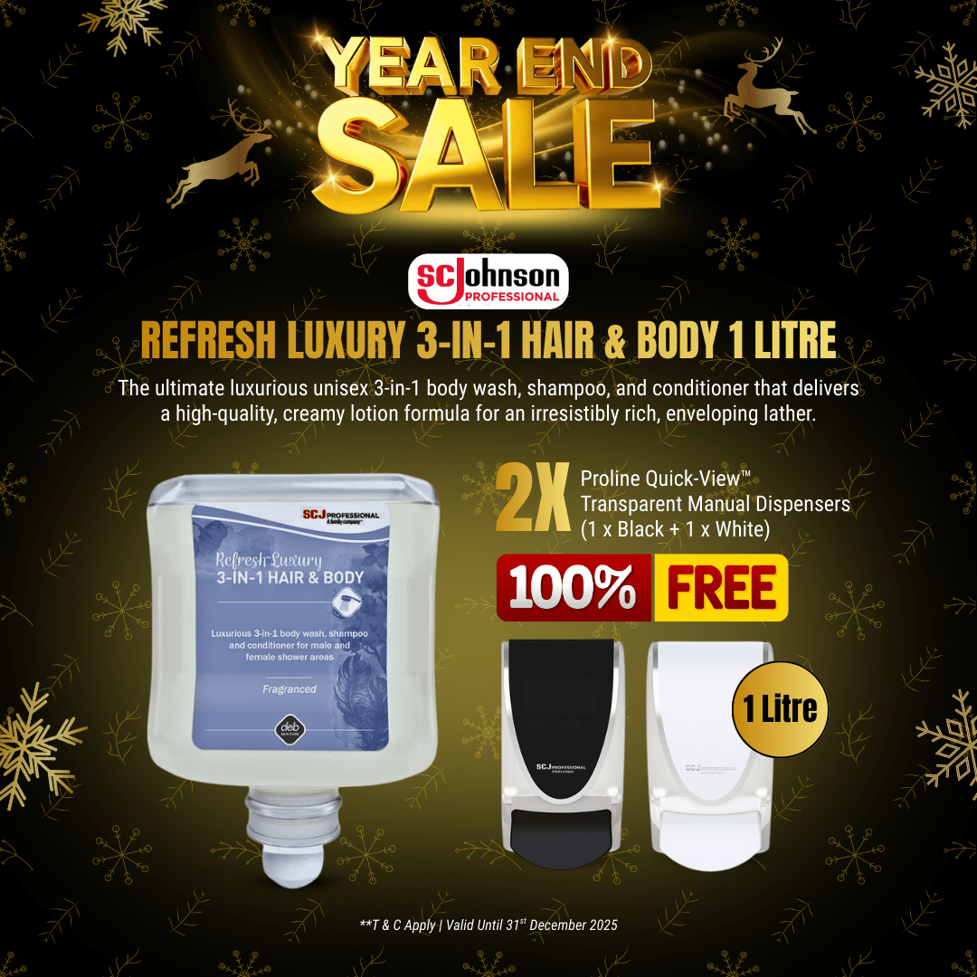 SC Johnson Refresh™ Luxury 3-in-1 Hair & Body 1L + Free Black & White SCJ Dispensers