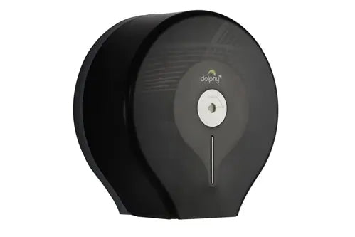 Dolphy Jumbo Plastic Toilet Roll Dispenser - Black