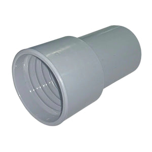 Cylindrical black mechanical component with threaded ends on a white background