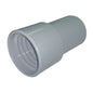 Cylindrical black mechanical component with threaded ends on a white background
