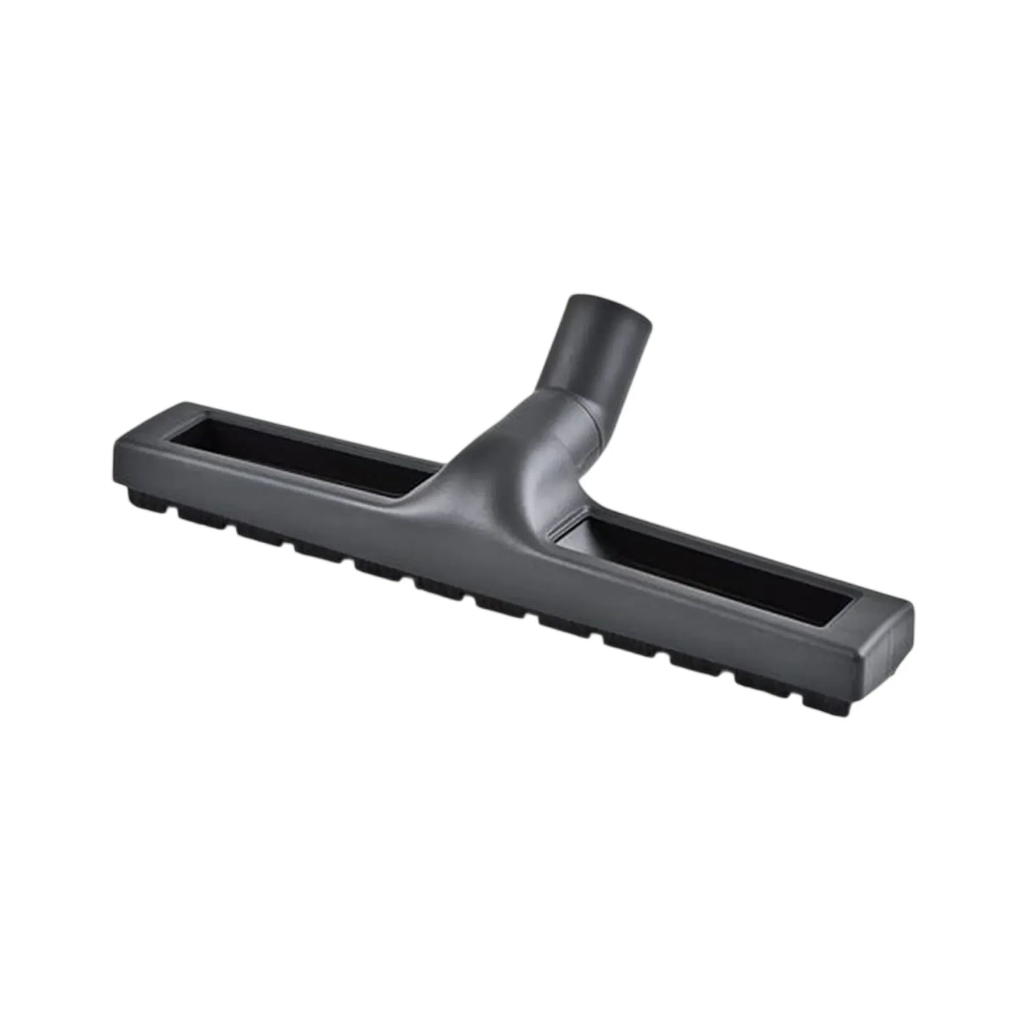 A black plastic vacuum cleaner floor head attachment with a T-shaped connector, shown on a plain white background.