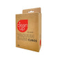 A brown kraft paper box of Clean Up by unifit Vacuum Bags CU605, featuring a red circular logo and black text, set against a plain white background.