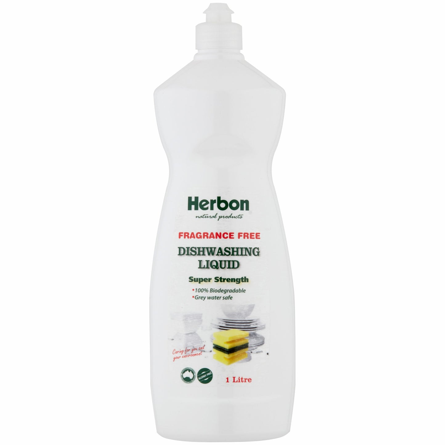 Herbon Dishwashing Liquid 1Lt Fragrance Free