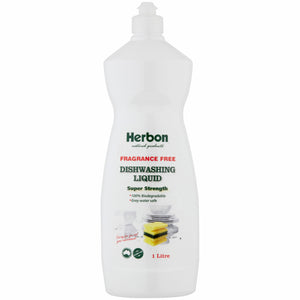 Herbon Dishwashing Liquid 1Lt Fragrance Free