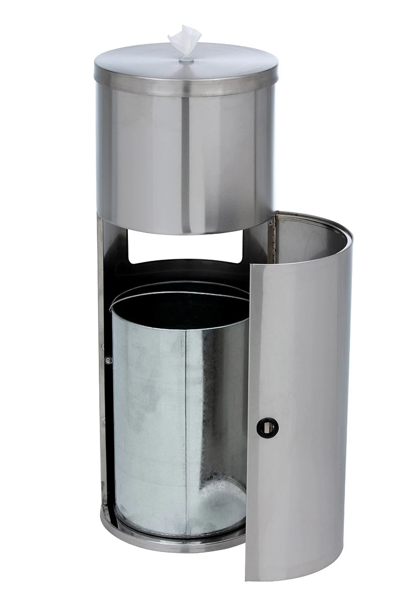 Wow Wipes - Antibacterial Wipes Dispenser + Bin – Freestanding Stainless Steel