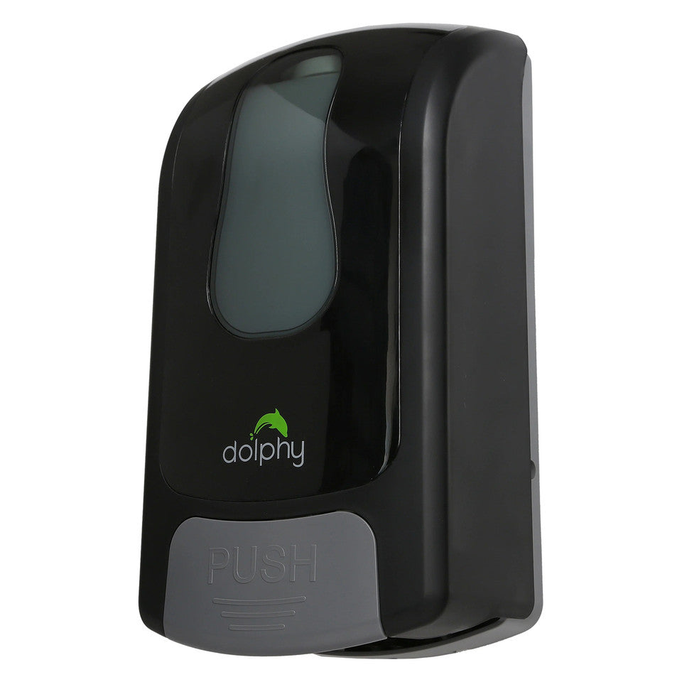 Dolphy Manual Soap-Sanitiser Dispenser 1L - Black Spray