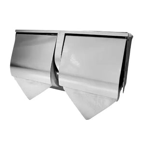 Dolphy SS Double Toilet Roll Holder with Shelf