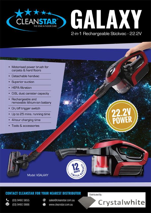 GALAXY Rechargeable Stickvac 22.2V Cordless Vacuum