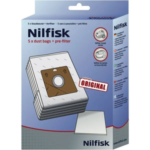 Genuine Nilfisk Coupe Vacuum Bags x 4 + Pre- Filter