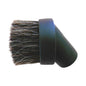 A close-up of a black plastic brush attachment with dark brown bristles, isolated on a white background.