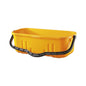 A bright yellow plastic tub with a black molded handle, shown on a plain white background.