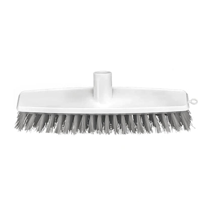 A plastic cleaning brush head with a white molded handle and gray bristles, shown against a plain white background.