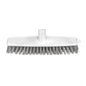 A plastic cleaning brush head with a white molded handle and gray bristles, shown against a plain white background.