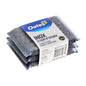 A three-pack of Oates Inox Scoury Sponge stainless steel scouring pads, wrapped in a white and blue paper band, on a white background.