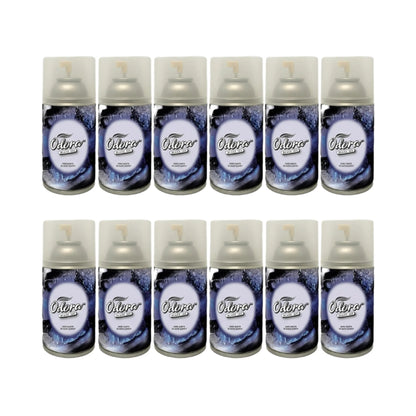 Twelve Othello Air Freshener spray cans arranged in two rows of six on a plain white background.