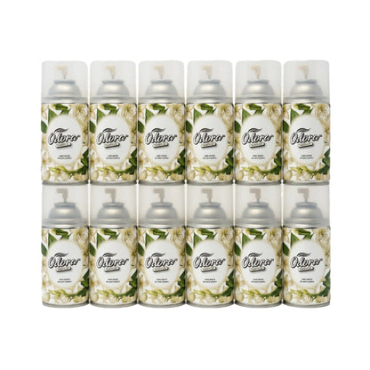 Twelve Otoro perfume atomizer spray cans arranged in two rows of six on a plain white background.