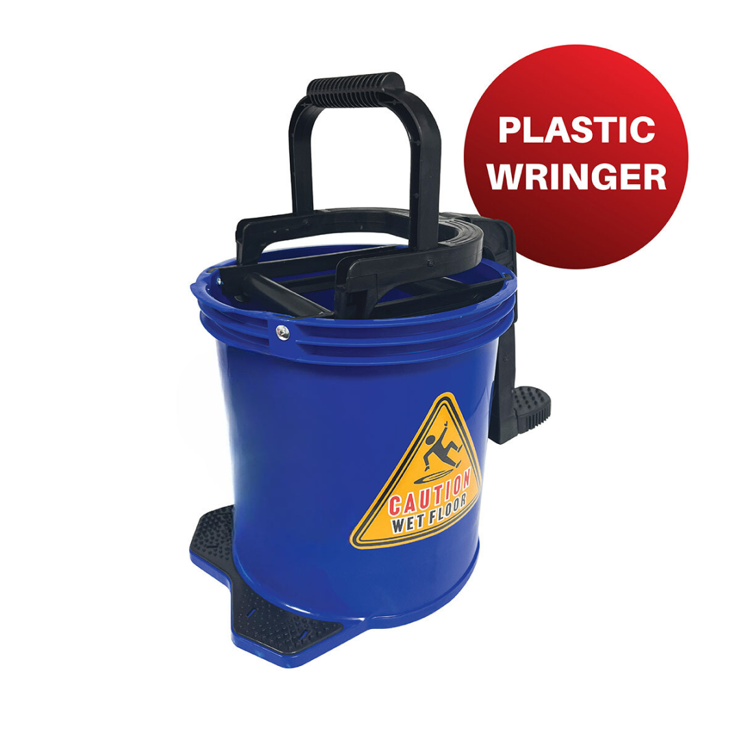 Mop Bucket 16L Blue Plastic Wringer