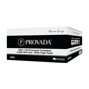 Provada Premium Centre Feed 1Ply Embossed Hand Towel 320m (6 Rolls)