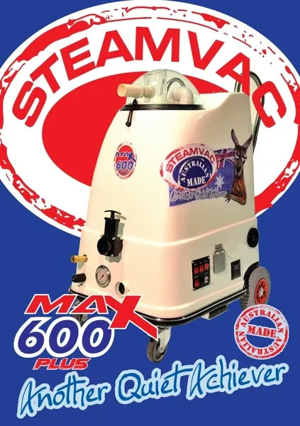 Steamvac Max 600 with Sizzler Inline Heater 4 Jet Wand 15m Hoses and Upholstery Tool