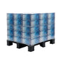 A pallet stacked with multiple boxes of Tanila brand gloves, wrapped in clear plastic, on a white background.