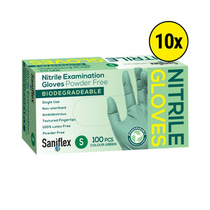 Saniflex Green Biodegradable Nitrile Gloves