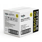 A white box of Sanijflex Heavy Duty Nitrile Gloves Powder Free, size XL, with black and yellow text and barcode details, photographed on a white background.