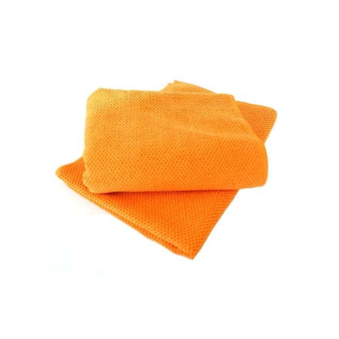Soft Waffle Weave Microfibre Cleaning, Polishing, Detailing Cloth Orange 40x40cm (Fish Scale)