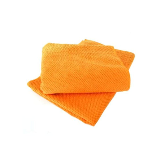Soft Waffle Weave Microfibre Cleaning, Polishing, Detailing Cloth Orange 40x40cm (Fish Scale)