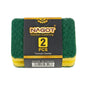 A pack of two Nagot kitchen cleaning sponges with a black paper label, showing green and yellow dual-sided scrubbing surfaces, on a plain white background.