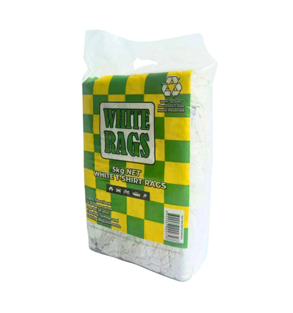 Pure White T-Shirt Rags Bag with Handle